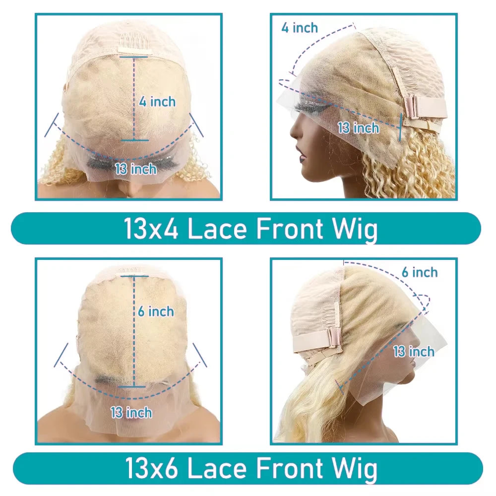 613 Blonde Straight Human Hair Lace Front Wig