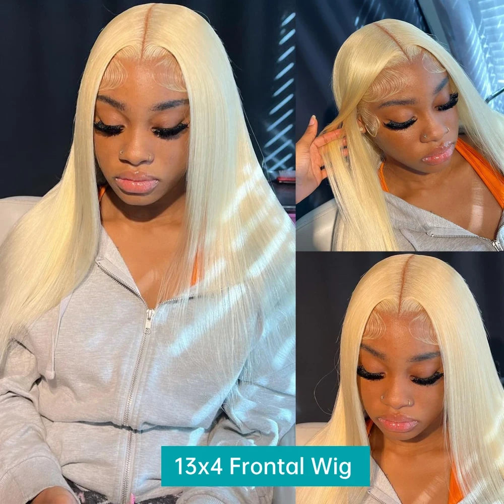 613 Blonde Straight Human Hair Lace Front Wig